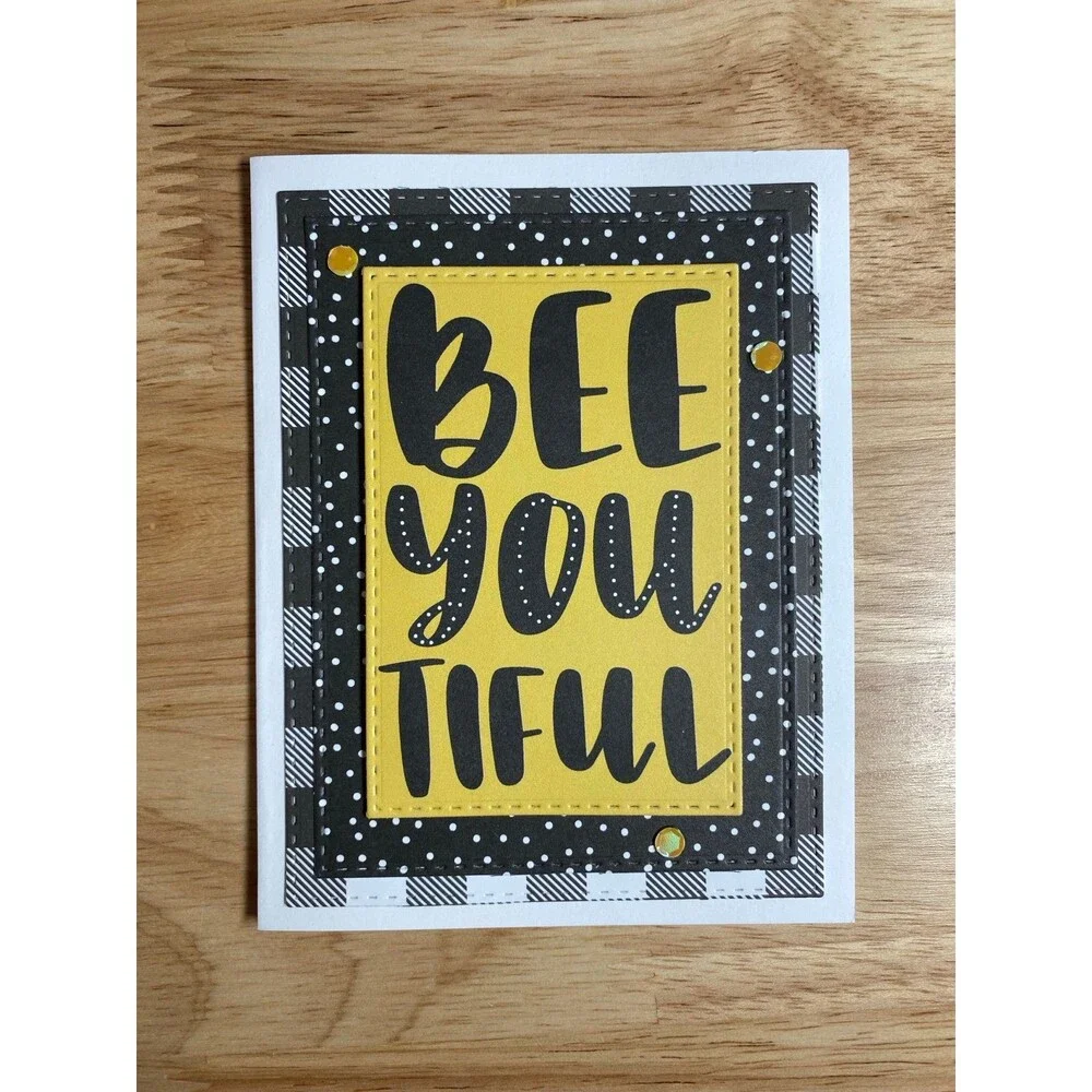 Bee You Tiful Beautiful Greeting Card – Handmade A2 Card All Occasion Blank Card